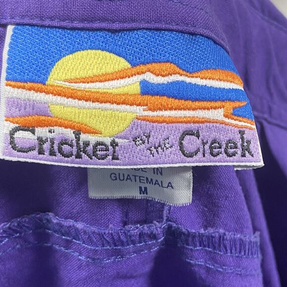 Vintage Cricket by the Creek Shirt Mens Medium Western Button Up Cape 90s - Picture 4 of 5